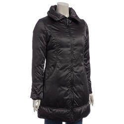 Via Spiga Women's Chocolate Satin Down Coat