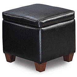 Black Foot Stool Storage Ottoman