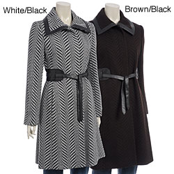 Via Spiga Women's Swirl Tweed Belted Wool Walker Coat