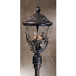 Bronze Antler 4-light Post-mount Lantern