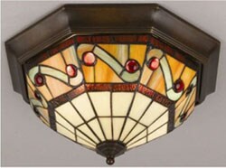 Tiffany-style Flush-mount Bronze Finish Interior Light