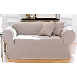 Stain-resistant Twill Loveseat Slipcover
