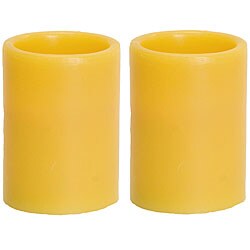 Flameless Yellow Pillar Candles (Set of 2)