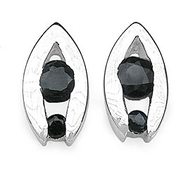 Sterling Silver Sapphire Modern Teardrop Earrings
