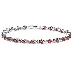 Silver Orange Sapphire Bracelet
