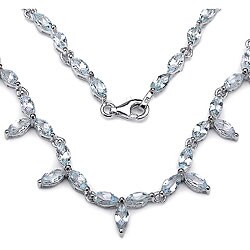 Sterling Silver Blue Topaz Necklace