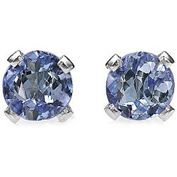 10k White Gold Tanzanite Stud Earrings