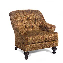Eco-Friendly Edwardian Paisley Pattern Tufted Chair