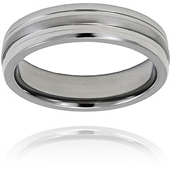 Men's Titanium Grooved Ring