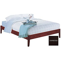 Simple Full-size Espresso Platform Bed