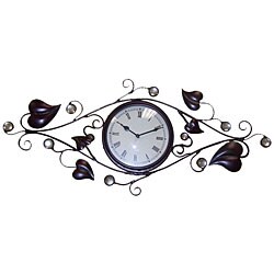 Handcrafted Bold Leaf Clock (India)