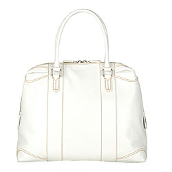Fendi White Large Baulotto B MIX Tote Bag