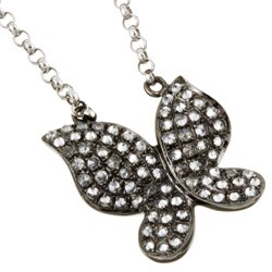 14k White Gold 2/5ct TDW Diamond Butterfly Necklace (H, SI)