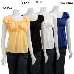 Isadora Rodriguez Stretchy Knit Cap-sleeve Shirt