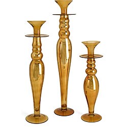 Amber Candle Holders (Set of 3)
