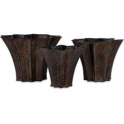 Metal Embossed Planters (Set of 3)