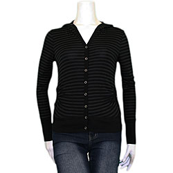 Savvy Junior's Black Hooded Stripe Jacket
