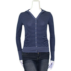 Savvy Junior's Hooded Blue Stripe Jacket