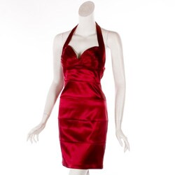 Wishes Beautiful Red Halter Neck Dress