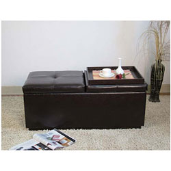 Marin Ottoman with Two Wood Trays