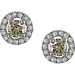 14k Gold 1/3ct TDW Brown and White Diamond Earrings (H-I, I1-I2)