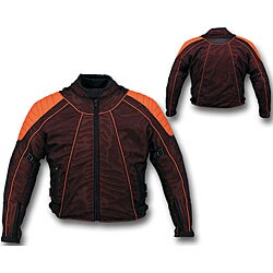 Men's Black/ Orange Motorcycle Jacket