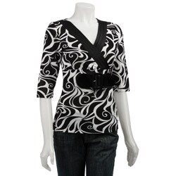 Simply Irresistible Women's Swirl Print V-neck Shirt