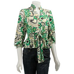 Simply Irresistible Women's Printed Shirred-waist Shirt