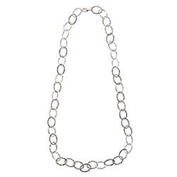 Silvertone 36-inch Adjustable Oval Link Necklace