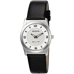 Invicta Women's Slim Black Leather Watch