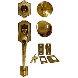 Goldtone Entrance Door Handle Set