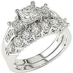 14k White Gold 1 4/5ct TDW Diamond Bridal Ring Set (HI, I1-I2)