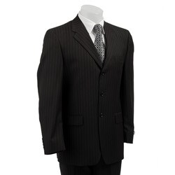 Pierre Cardin Men's Brown with Blue Stripe 3-button Suit