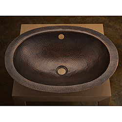 Hand-hammered Copper Under Mount Sink with Overflow