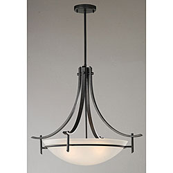 Contemporary Matte Black 3-light Chandelier
