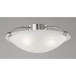 Satin Nickel White Glass Shade 3-light Ceiling Fixture