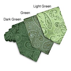 O.H.H.A. Green Paisley Woven Silk Tie