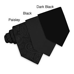 O.H.H.A. Black Woven Silk Tie