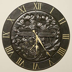 Cast Resin Outdoor Wall Clock/ Thermometer
