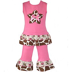 Ann Loren Boutique Pink Giraffe Capri Outfit