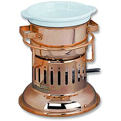 Solid Copper and Ceramic Chocolate Fondue Pot