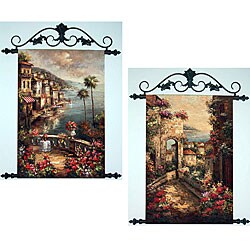 Hand-painted Tuscan Vistas 2-piece Tapestry Set