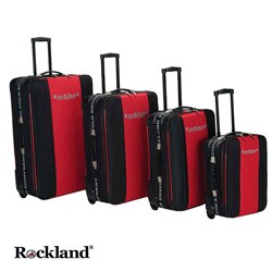 Rockland Polo Equipment Red/Black 4-piece Luggage Set