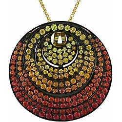 18k Gold Yellow and Orange Sapphire Pendant