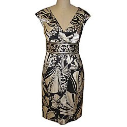 Maggy London Women's Print Stretch Satin Dress