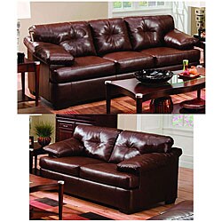 Simmons Paris Walnut Sofa and Loveseat