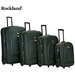 Rockland Runway Green 4-piece Expandable Luggage Set