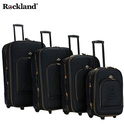 Rockland Runway Black 4-piece Expandable Luggage Set