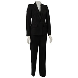 Anne Klein Women's 2-piece Single-button Onyx Pant Suit