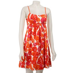 London Times Women's Orange/ Red Babydoll Dress